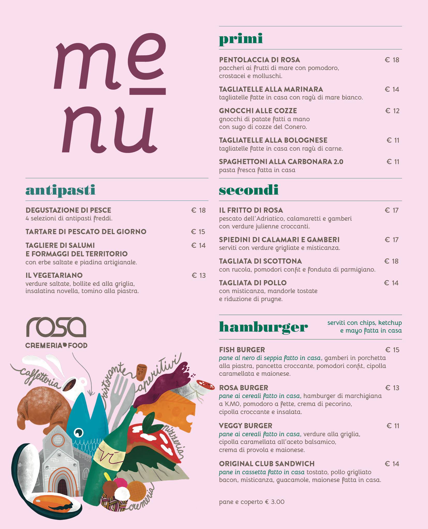 Menu di Rosa Cremeria Food 