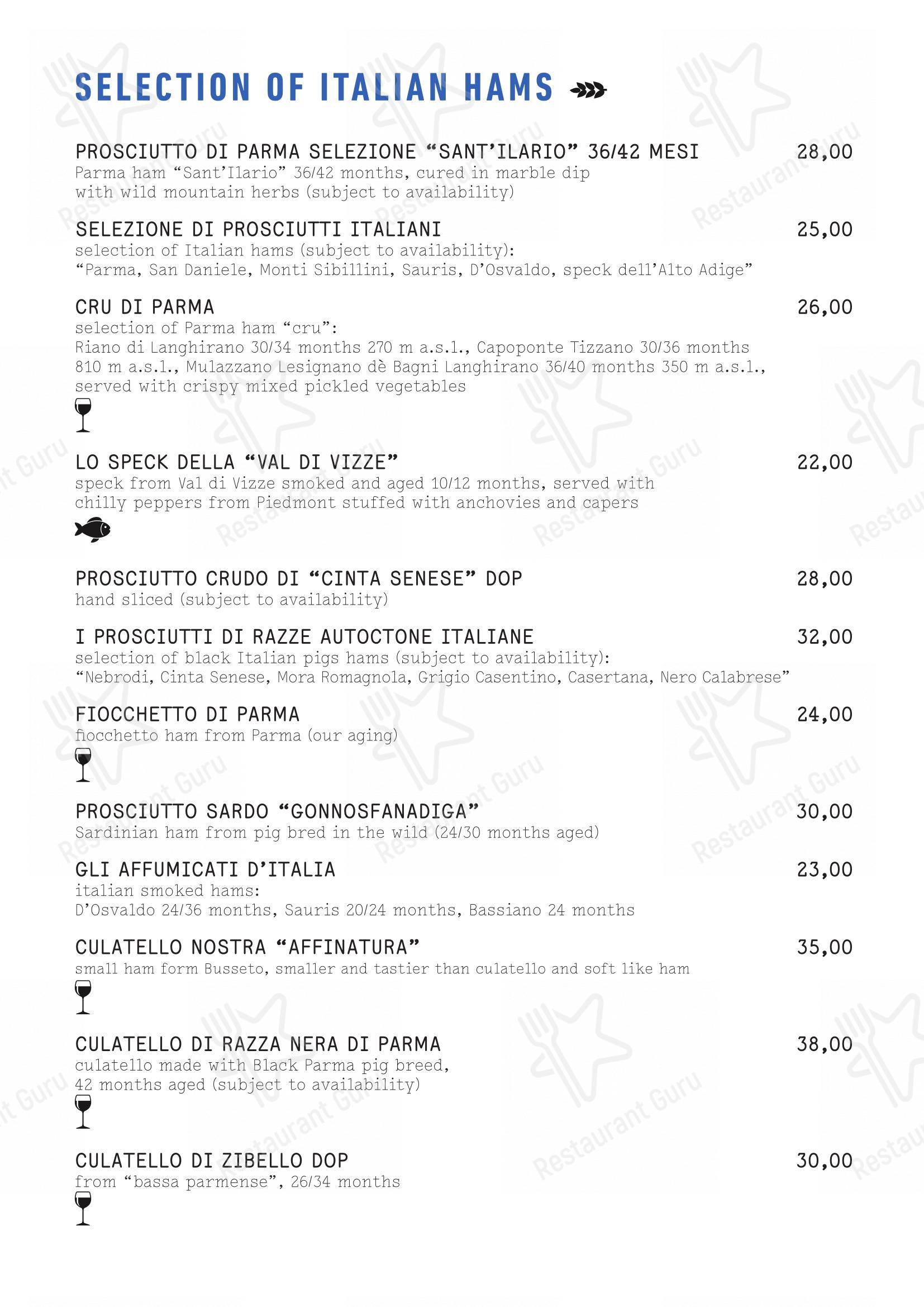 Основное меню pour Roscioli Salumeria con Cucina dans Rome