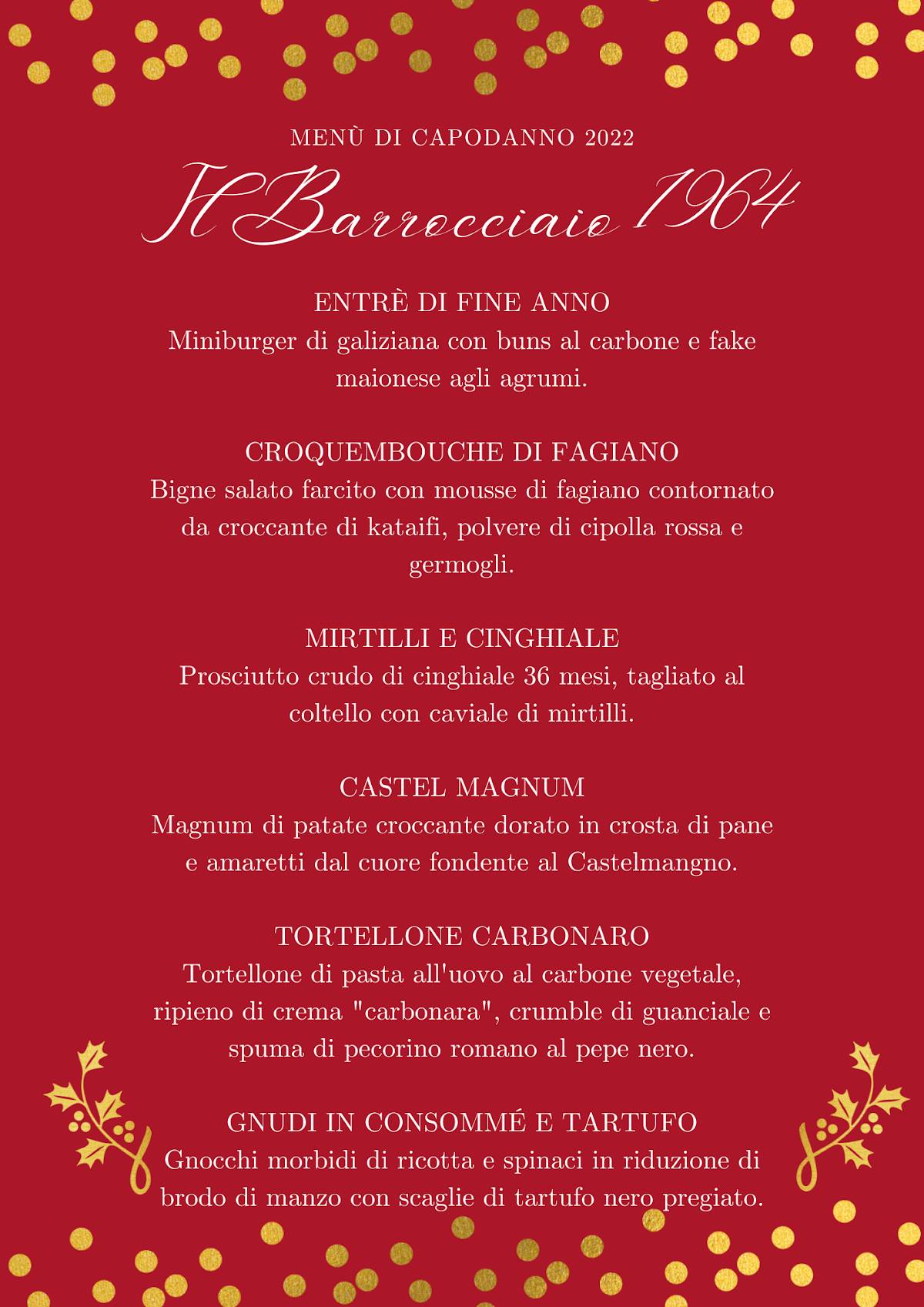 Menu di Rovente - Osteria con brace 