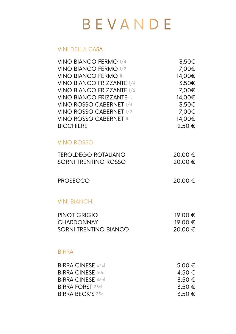 Menu di Ristorante Drago D'oro 
