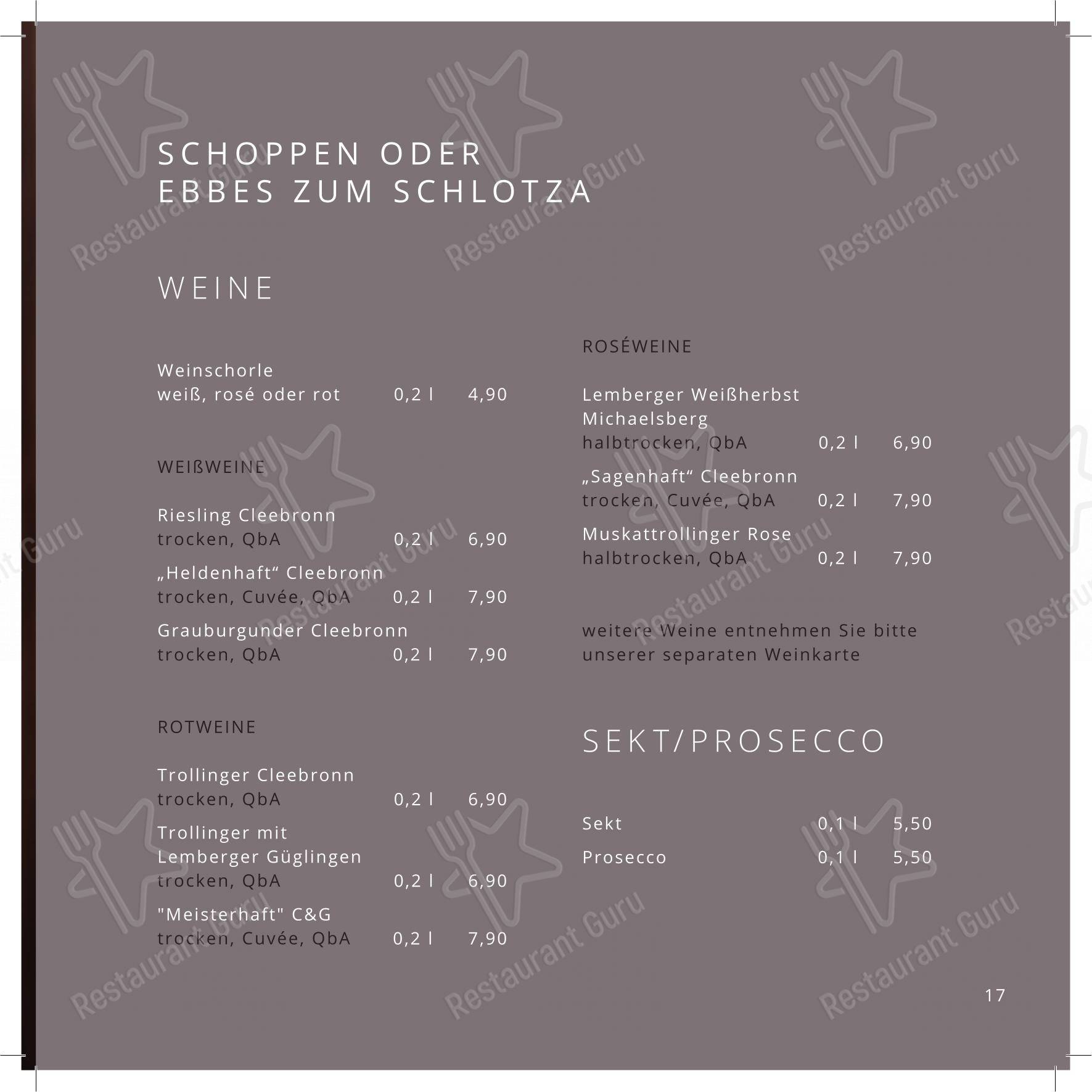 Speisekarte von Rübli Restaurant-Bar-Hotel, Deutschland