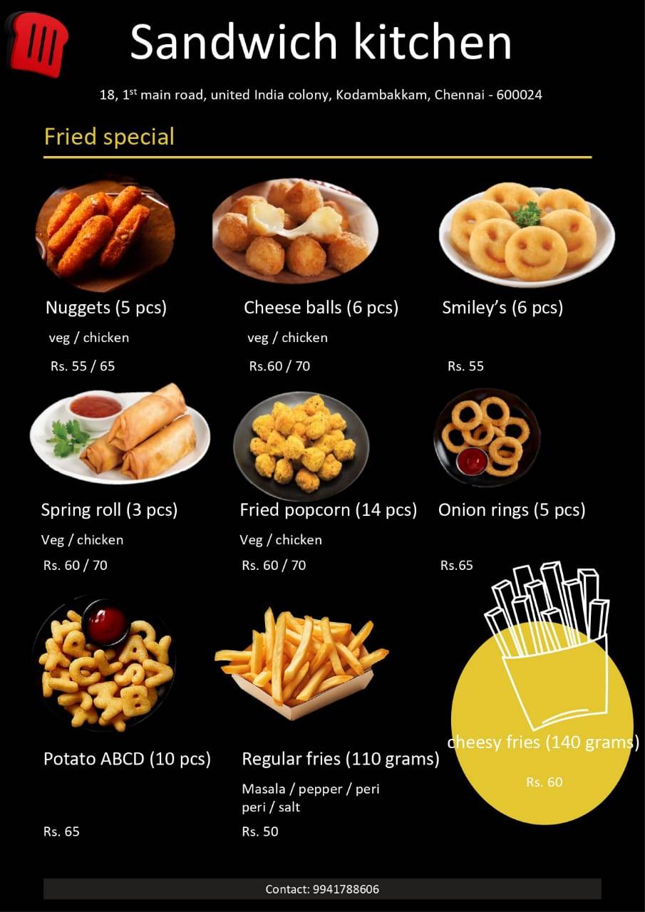 SANDWICH KITCHEN menu