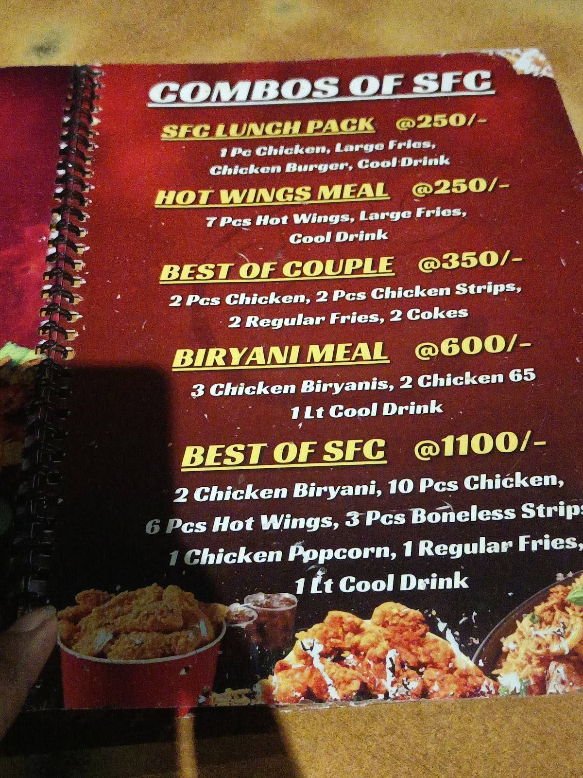 SFC Restaurant menu