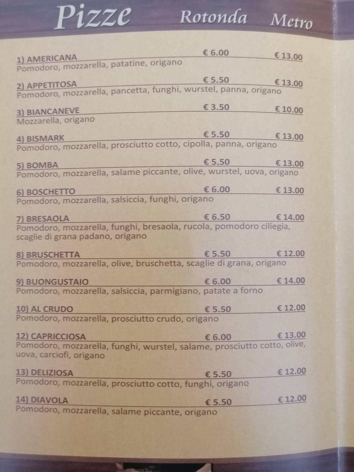 Menu di SFIZIO PIZZERIA ROSTICCERIA PANINERIA 