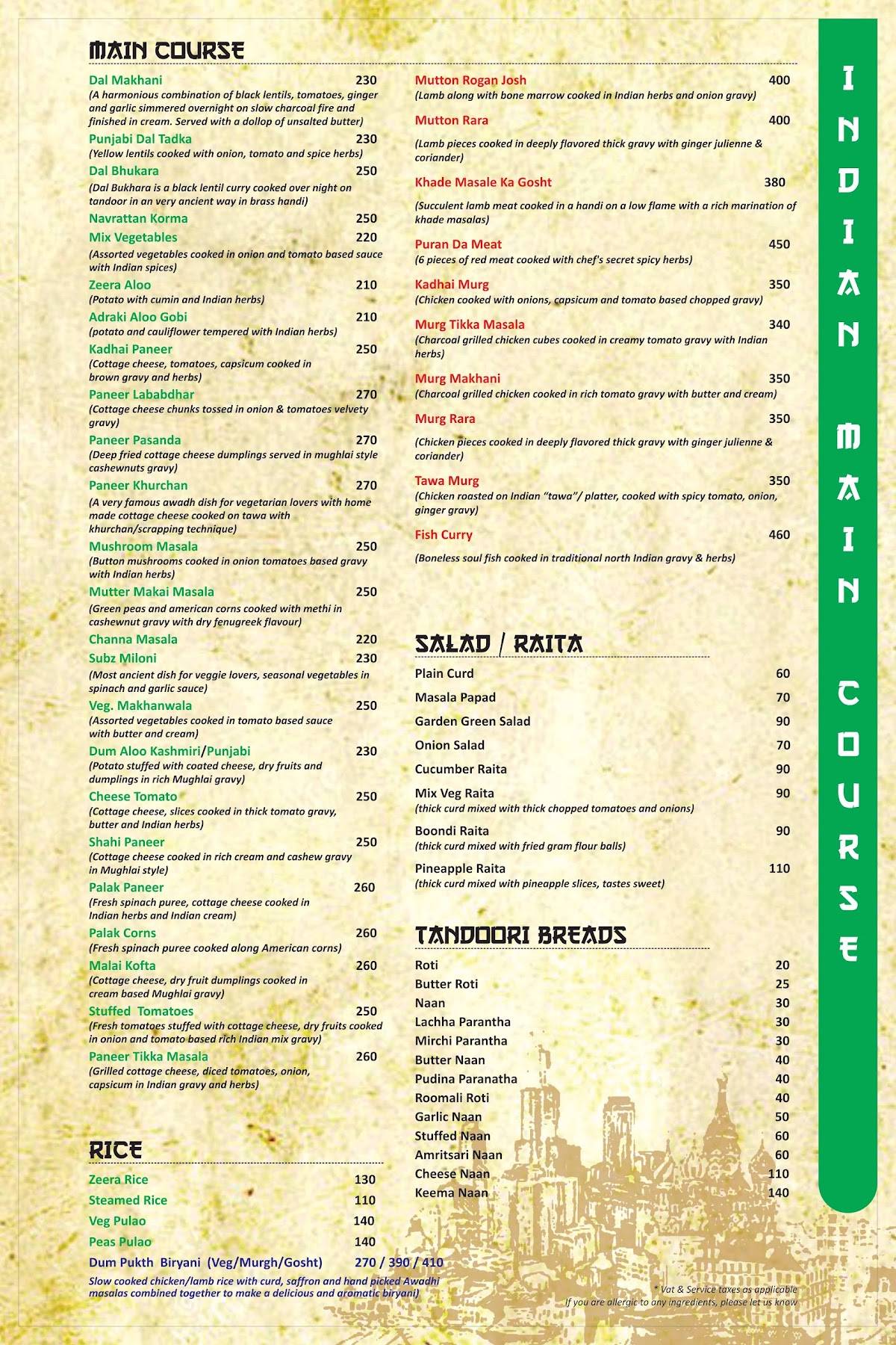 SHANGHAI1 Restaurant menu