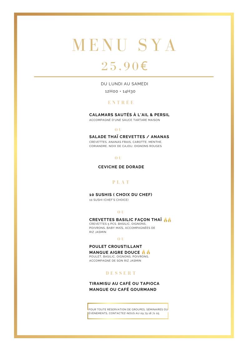 Menu de SYA
