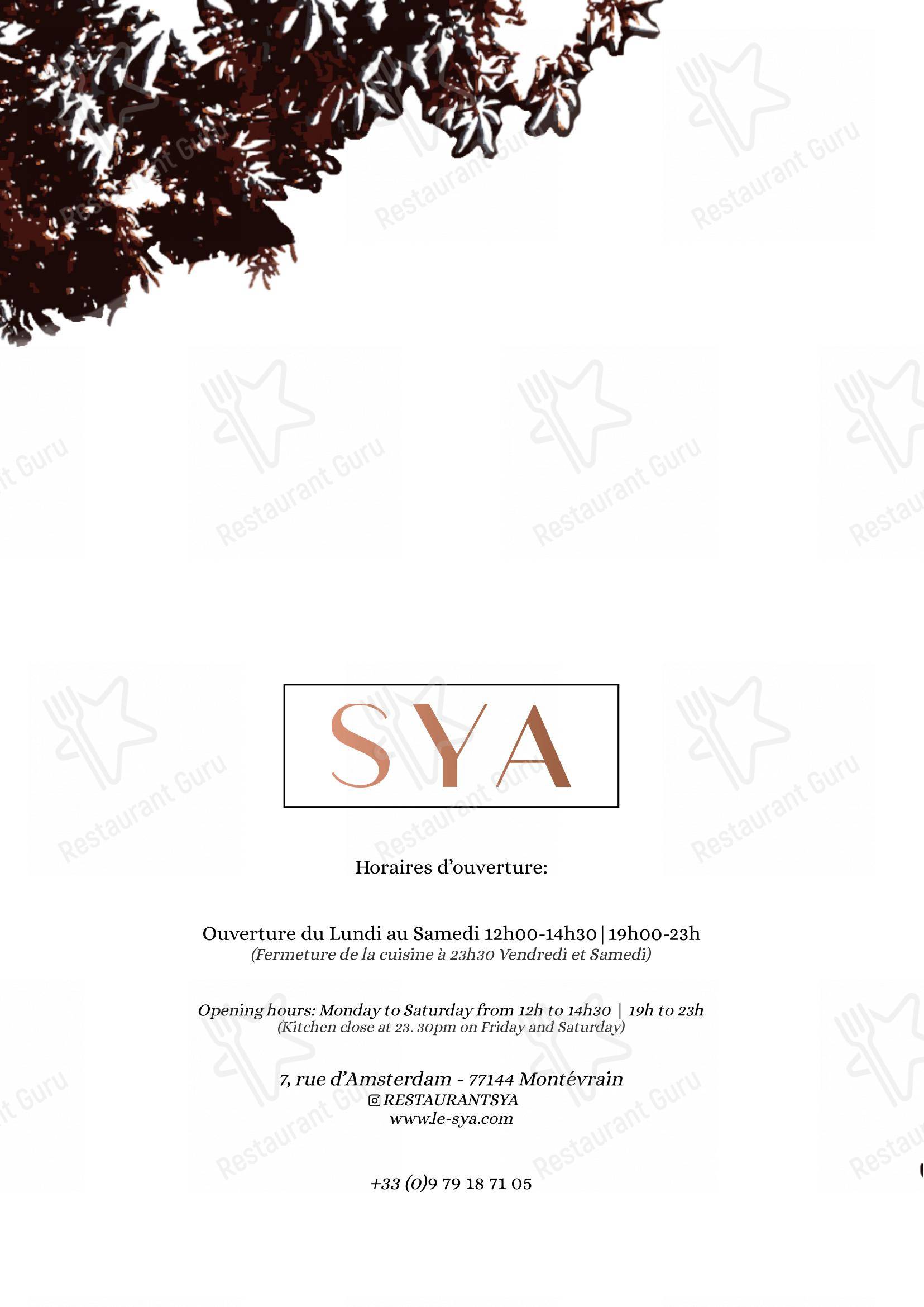 SYA dans Montévrain - Menu bar