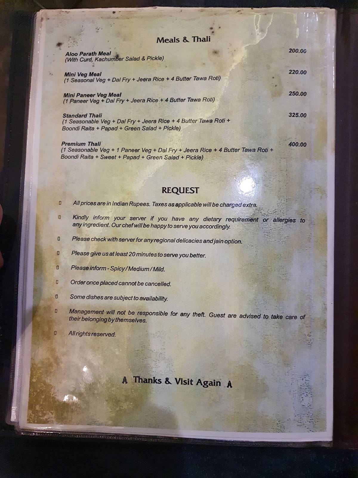 Saatvik - The Pure Veg Restaurant menu
