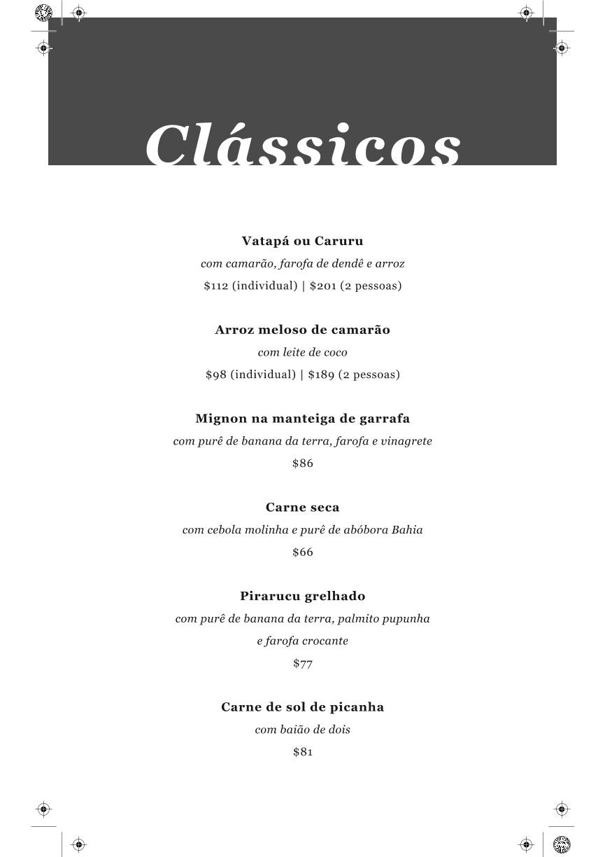 Sabores de Gabriela cardápio