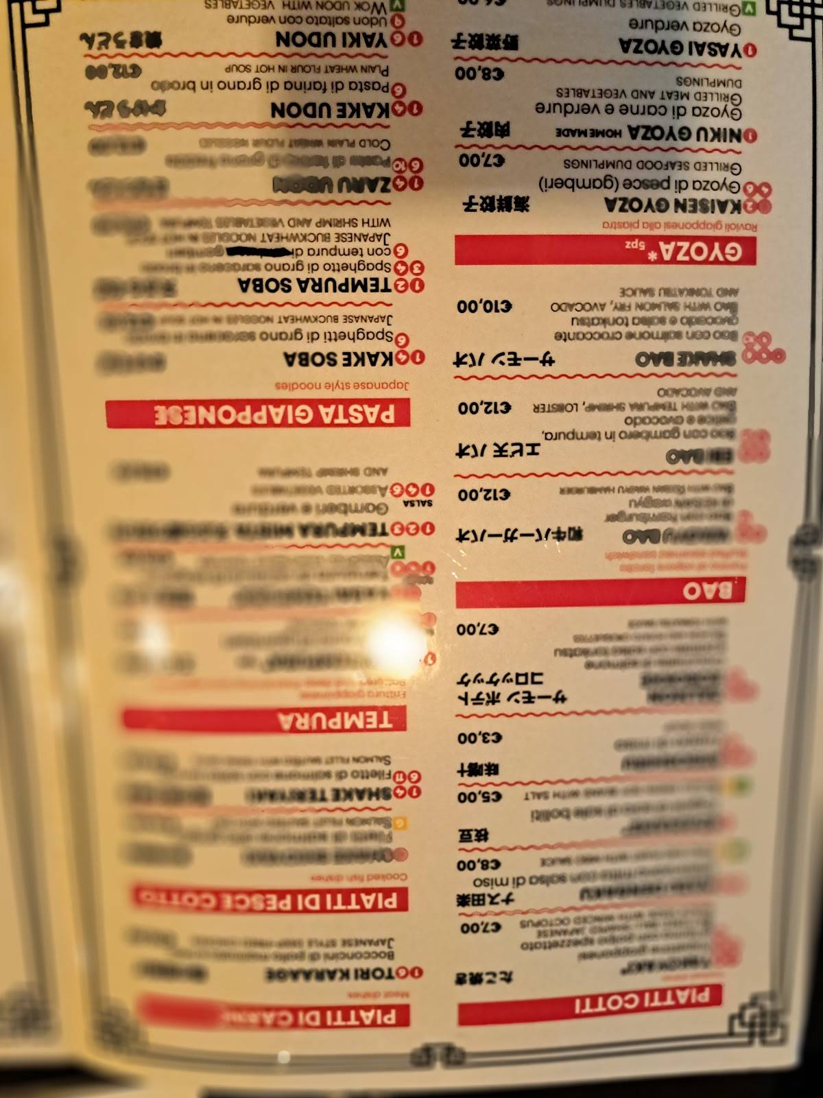 Menu di Sakana Sushi 
