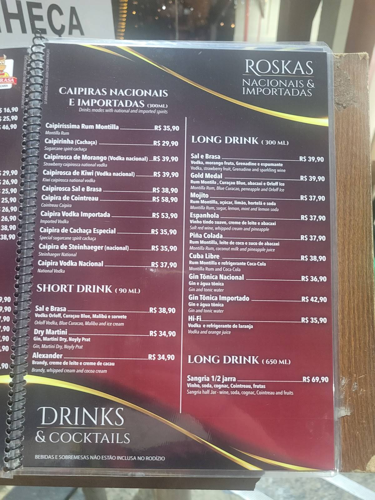 Churrascaria Sal e Brasa Salvador cardápio