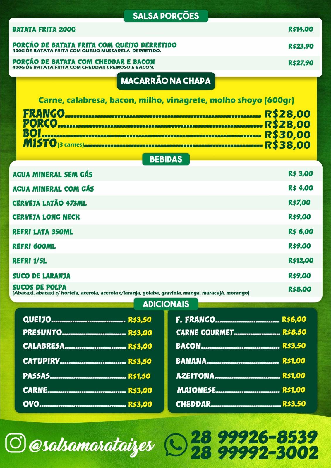 Salsa Lanches - Marataízes cardápio