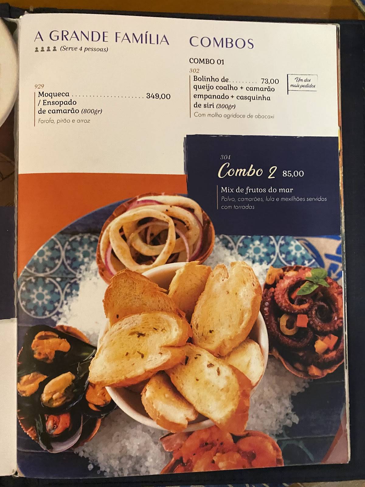 Restaurante Barravento cardápio