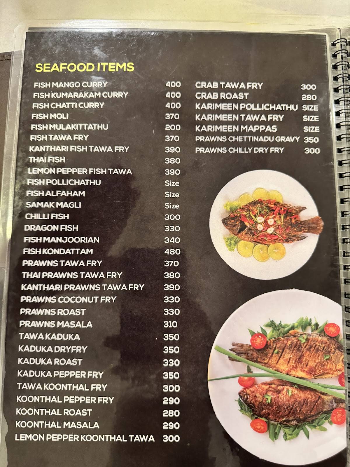 Samak Restaurant menu