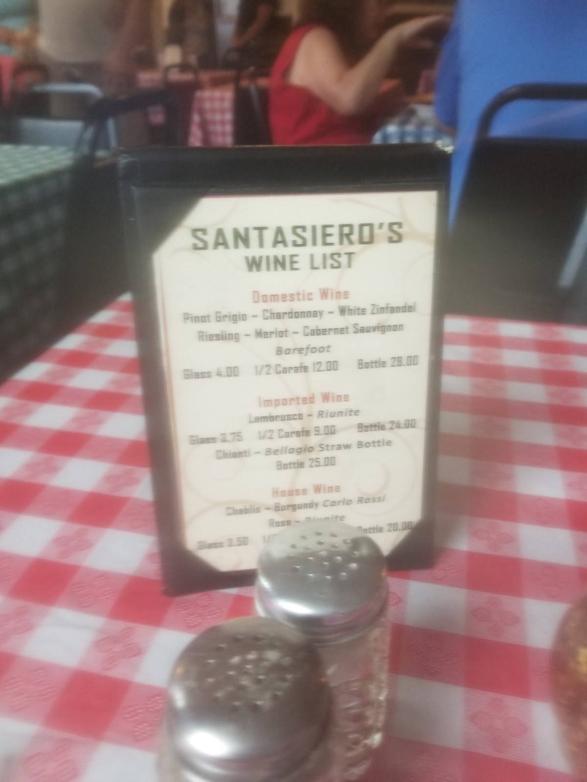 Menu at Santasiero's Restaurant, Buffalo