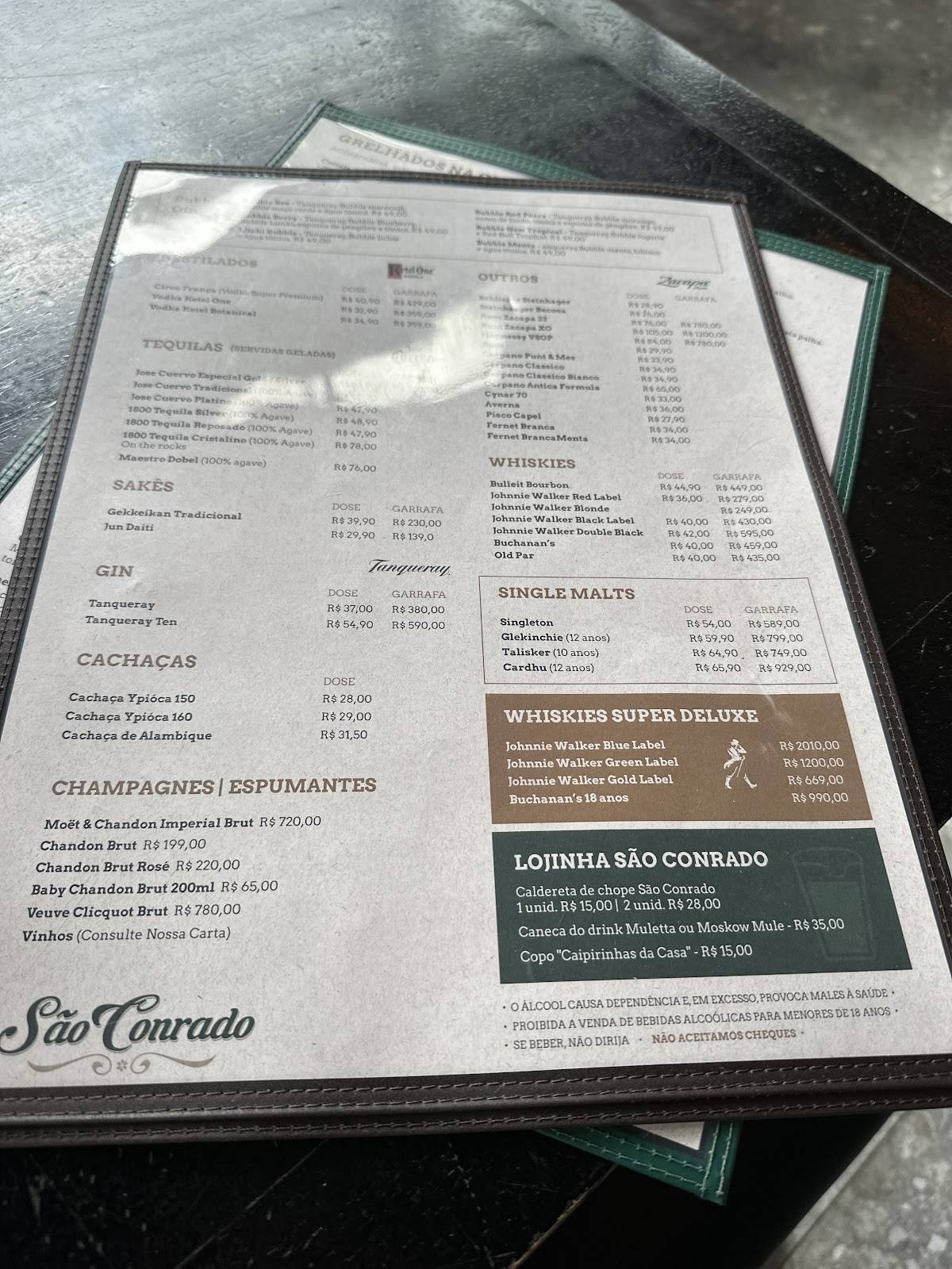 São Conrado Bar - Pinheiros cardápio