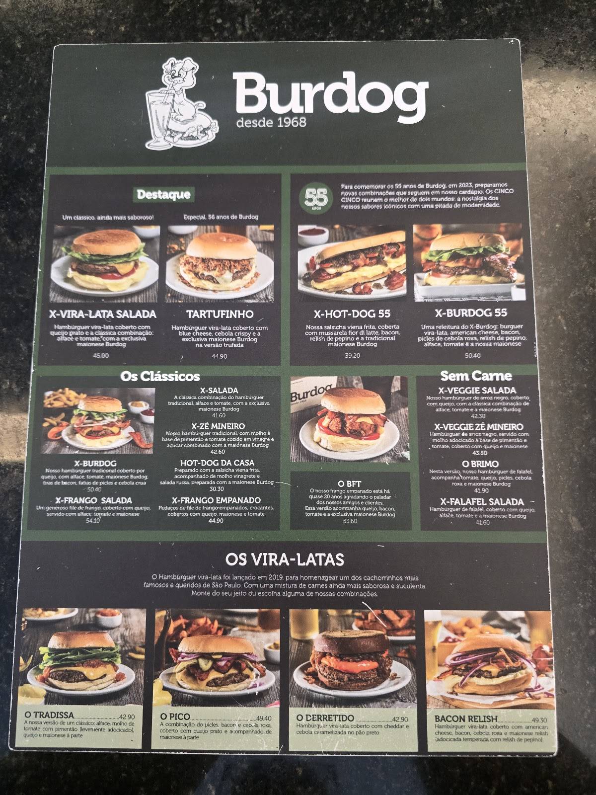 Burdog cardápio