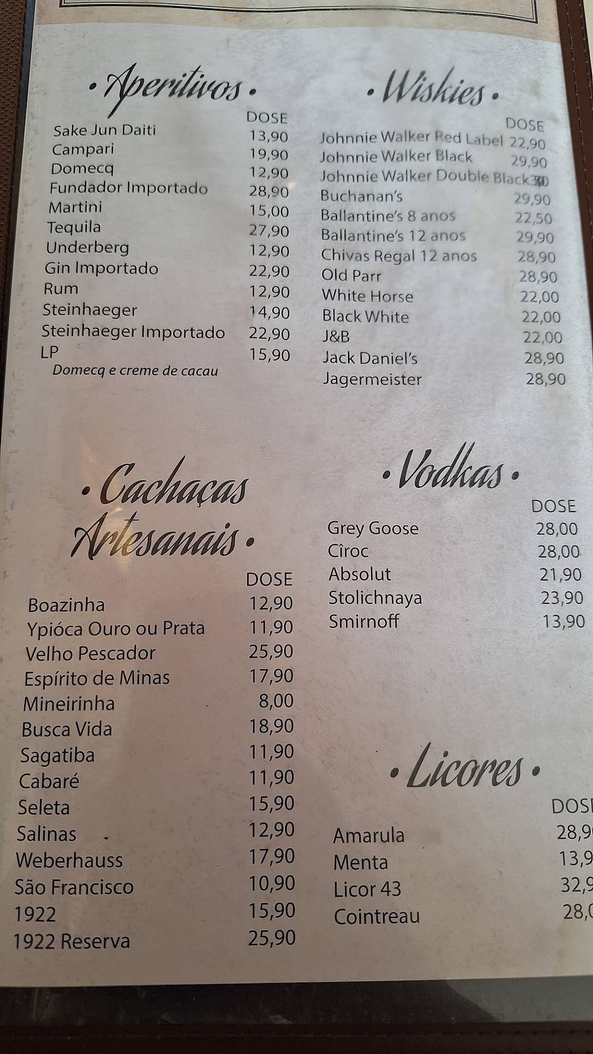 Triângulo do Chopp cardápio
