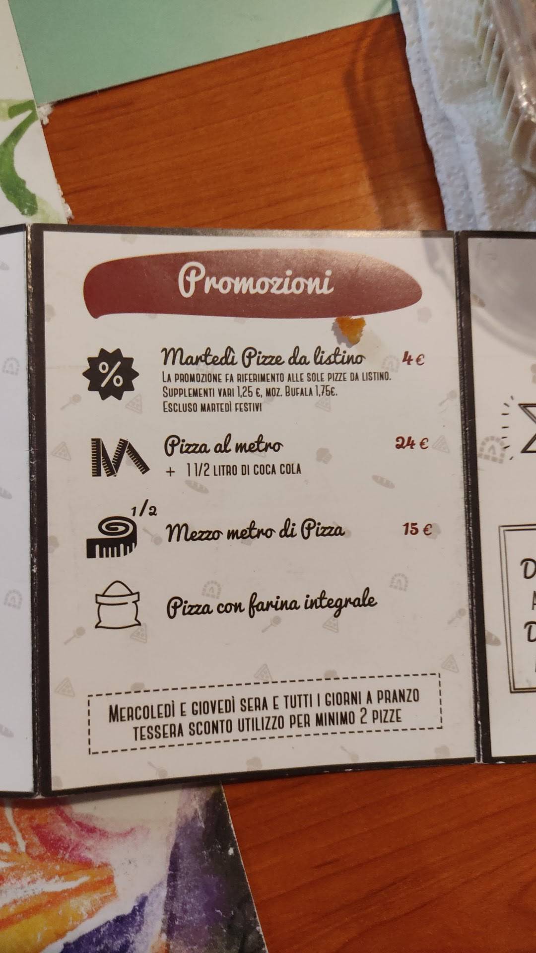 Menu di Pronto Pizza 