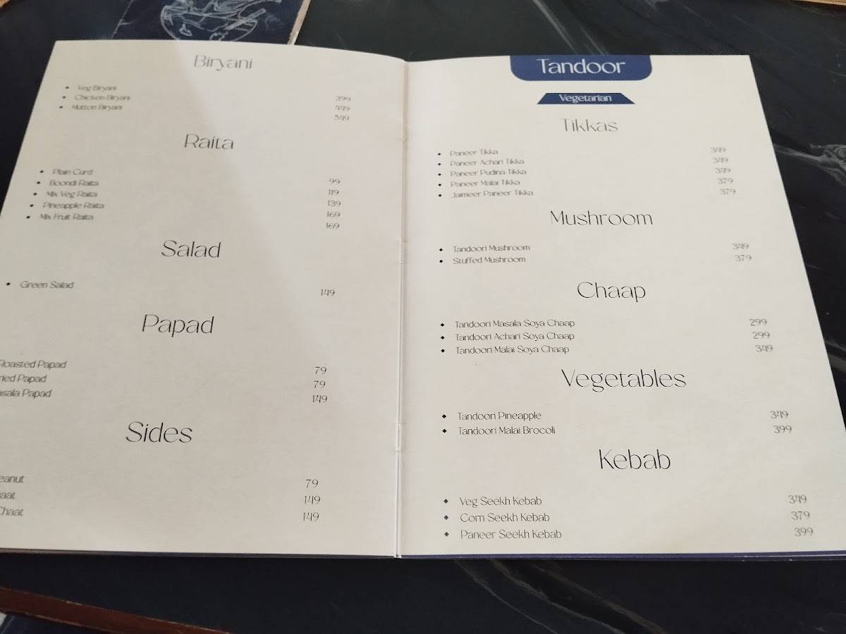 Satwah Gourmet Dining menu