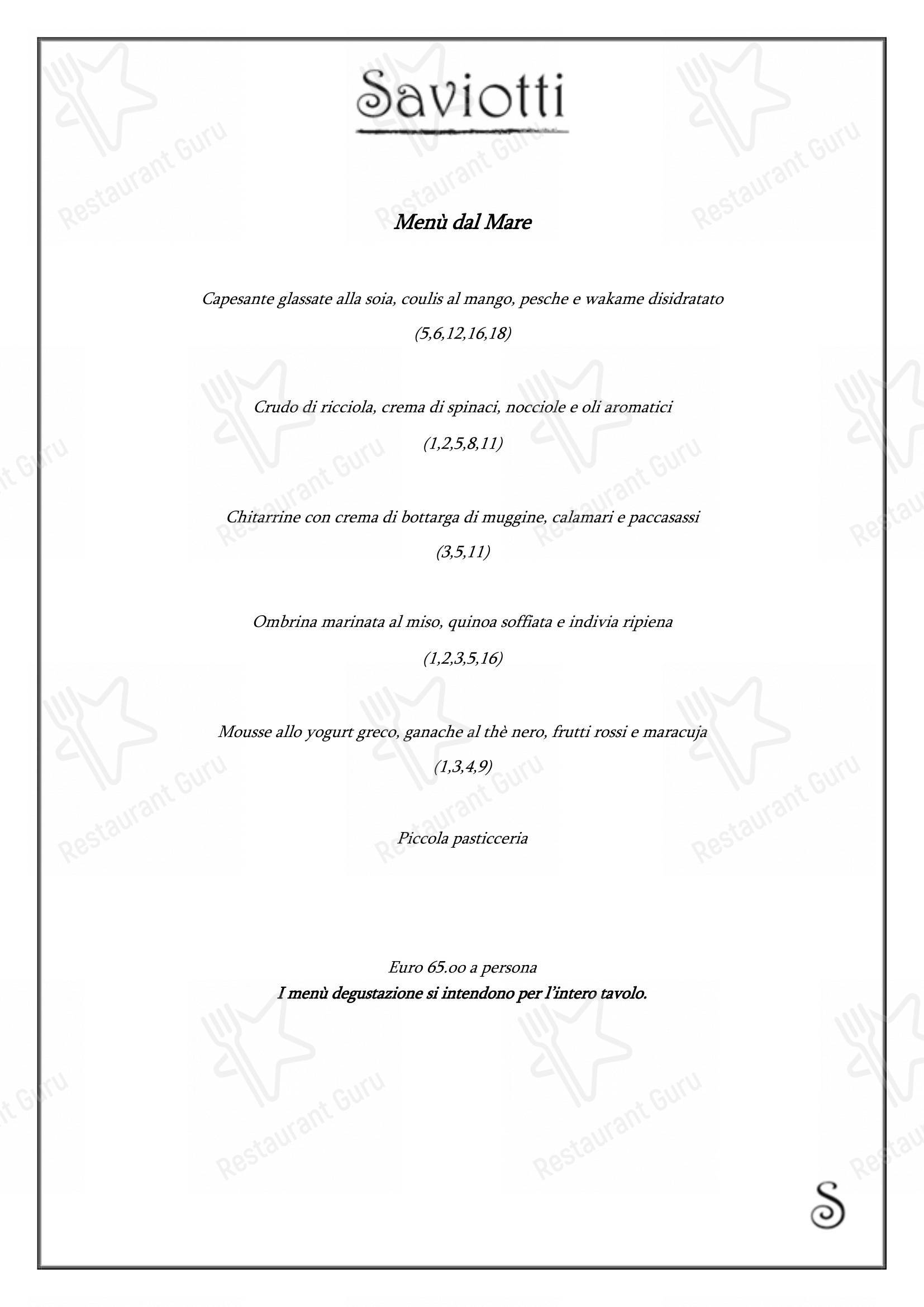 Menu bar per Saviotti in Ancona