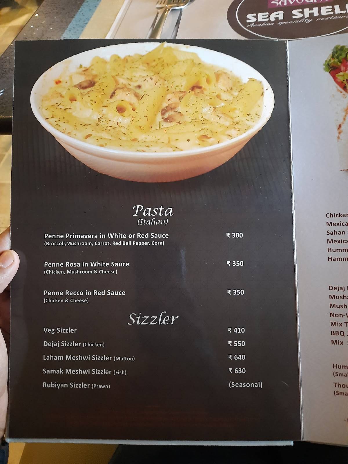 Savoury SeaShell Restaurant - Velachery menu