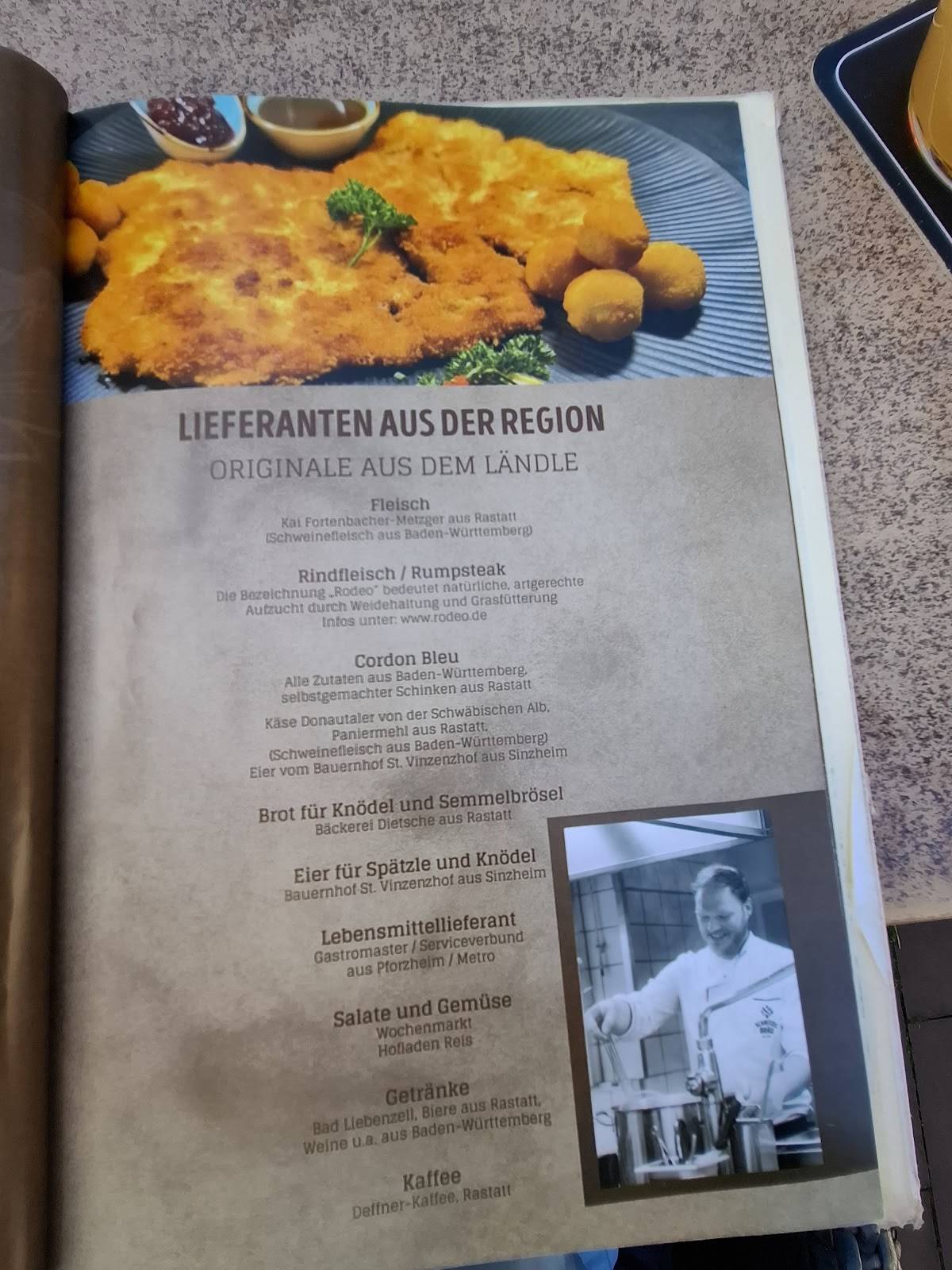 Menu de Schnitzel Bräu Rastatt