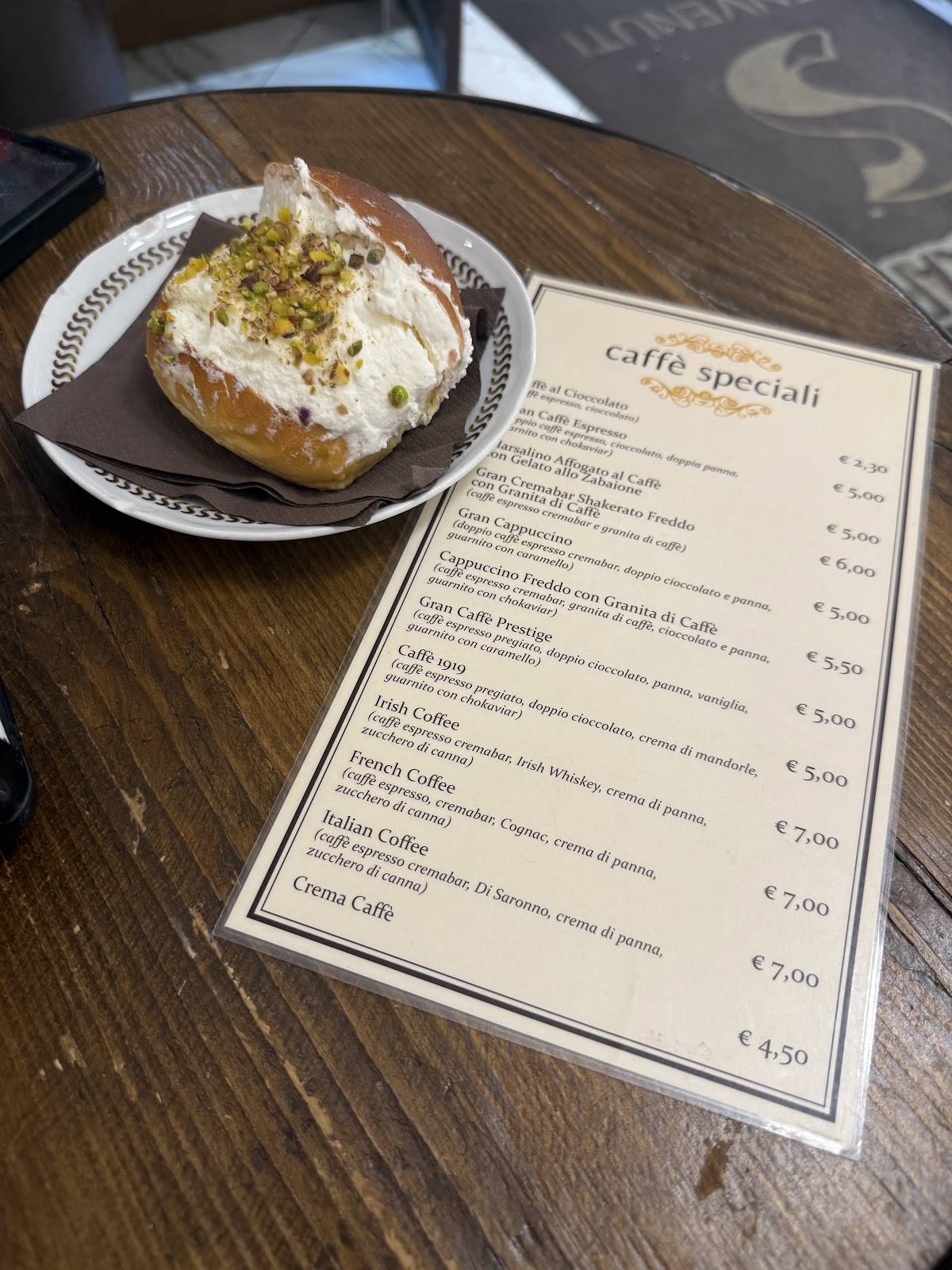 Menu di Sciascia Caffè 1919 
