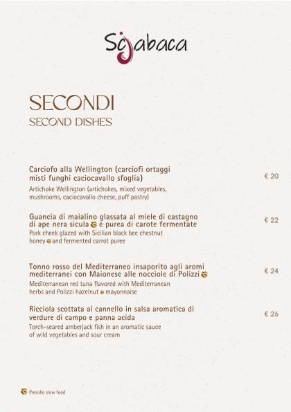 Menu di Scjabaca 