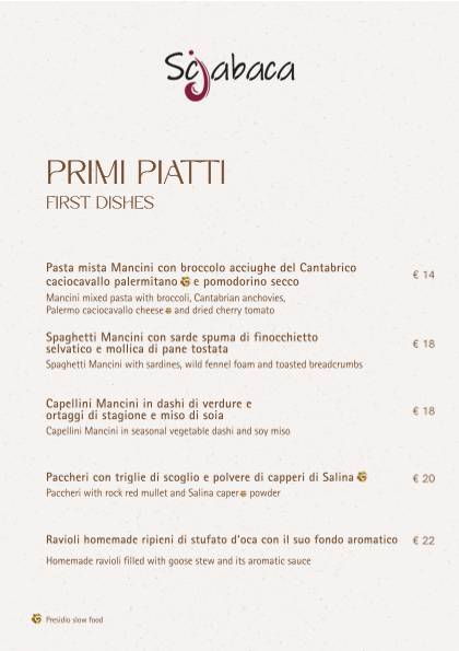 Menu di Scjabaca 