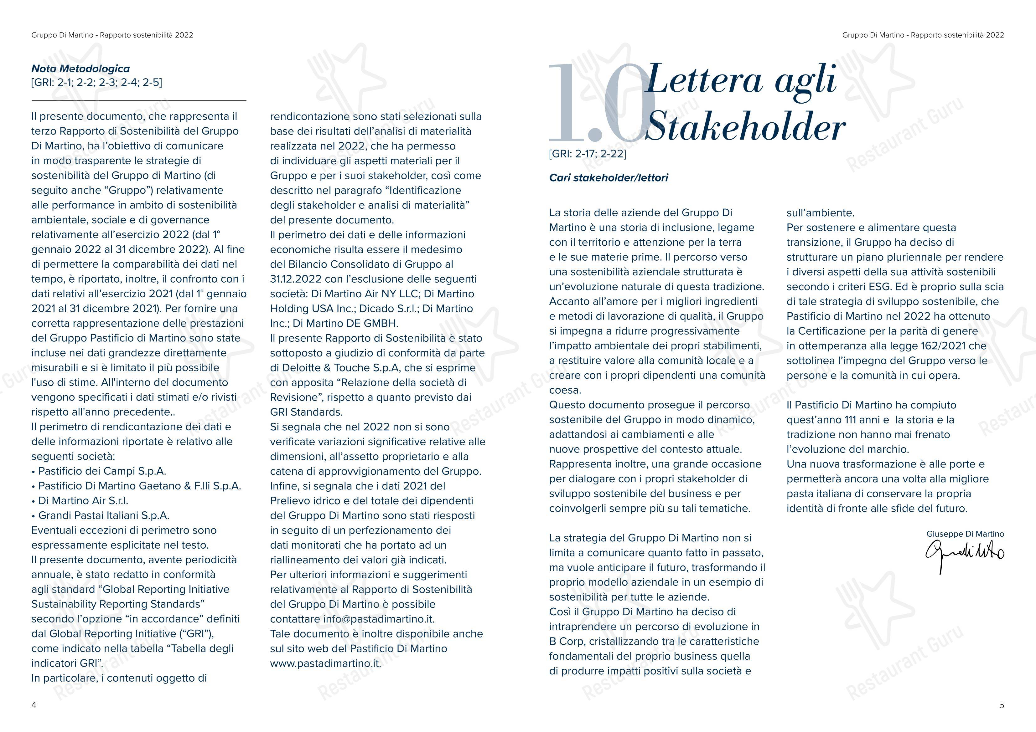 Menu per Sea Front Di Martino Pasta Bar in Napoli