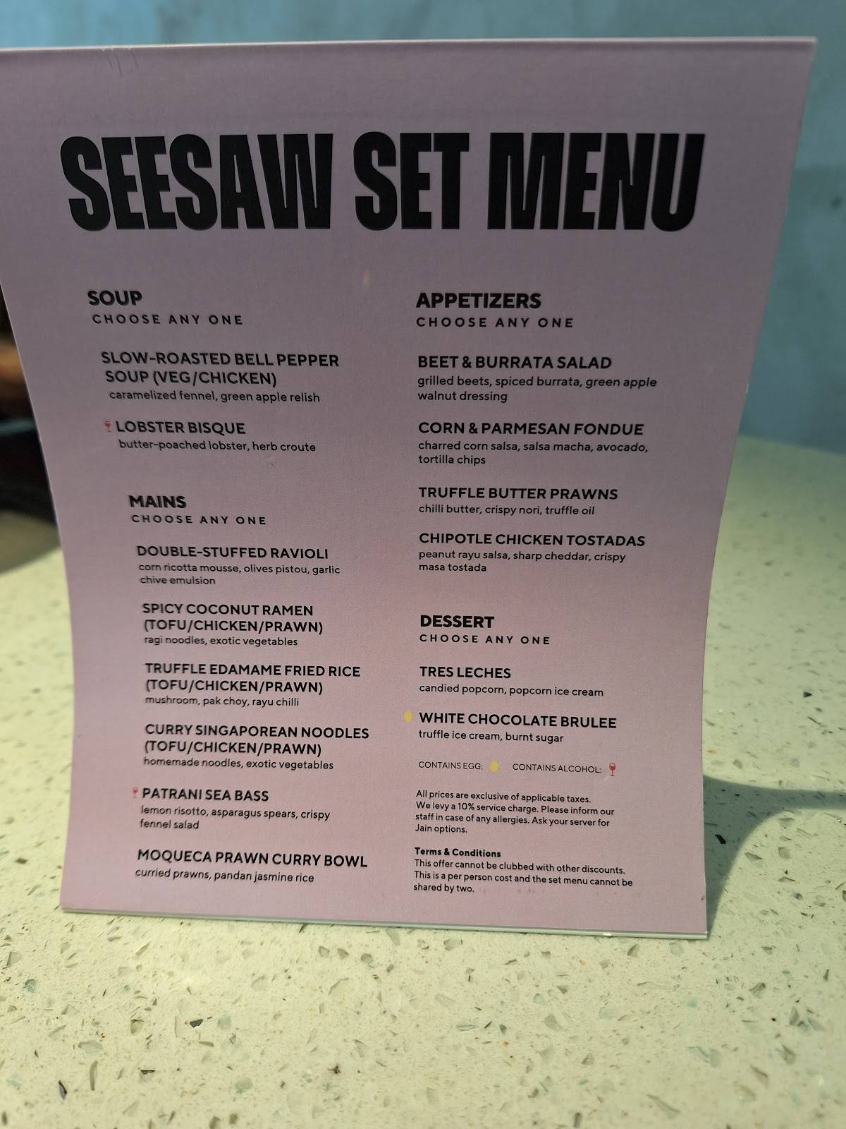 Seesaw menu