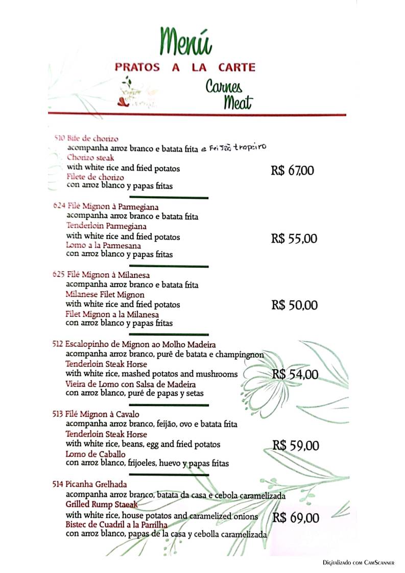 Restaurante Senhor Taberna (Roma Culinária) cardápio