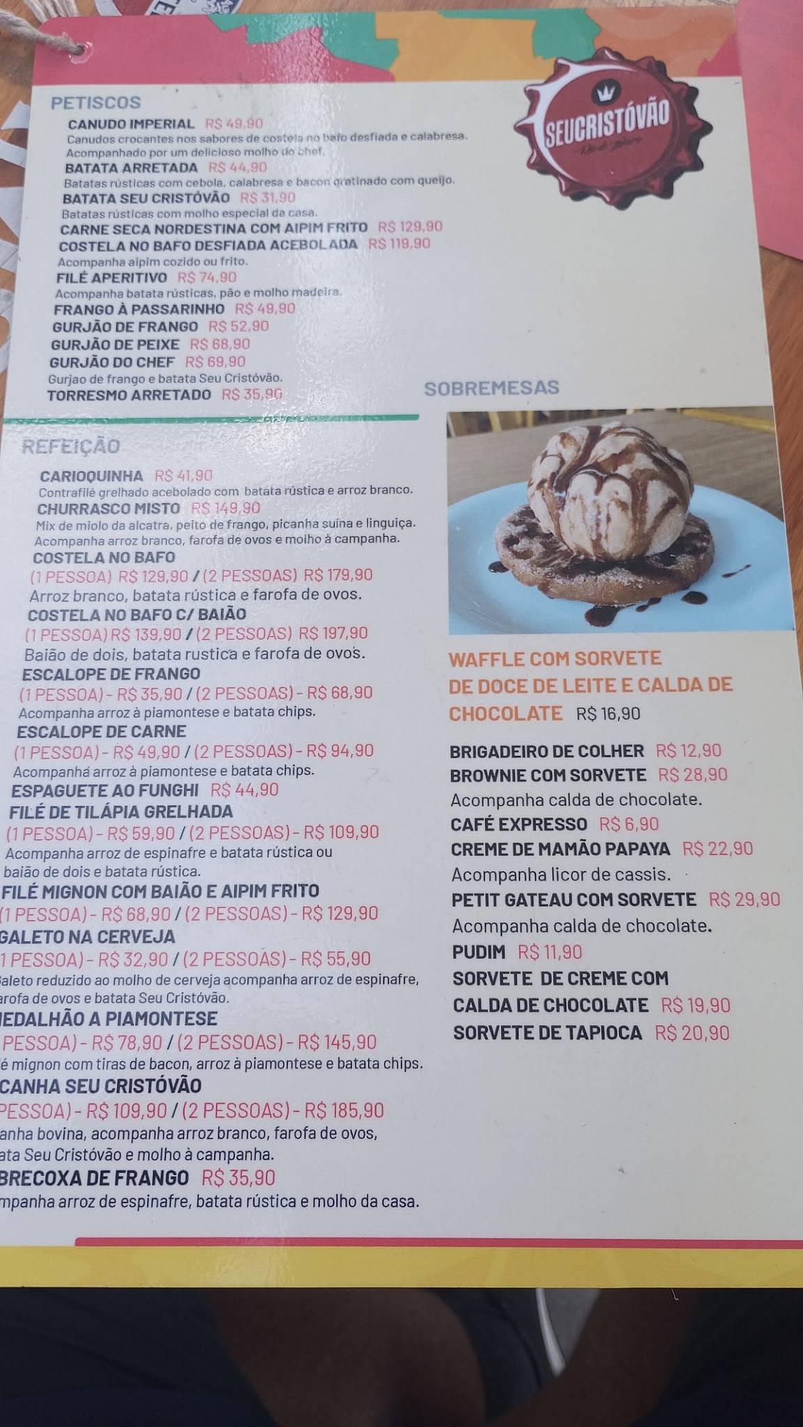 Seu Cristóvão - Bar e Restaurante cardápio