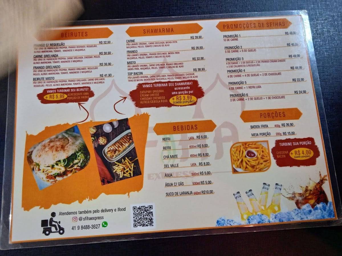Sfiha Express cardápio