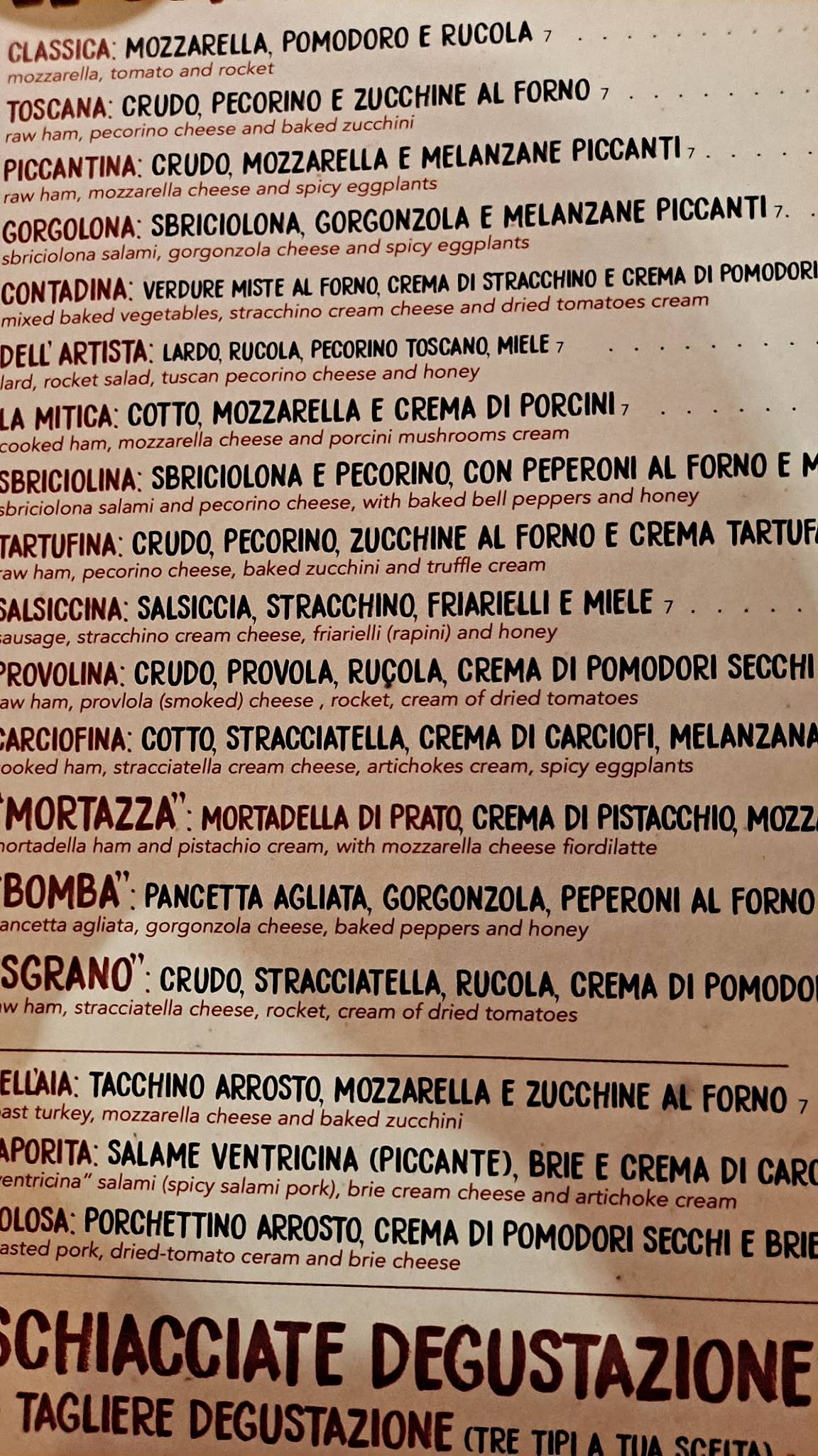 Menu di Sgrano 