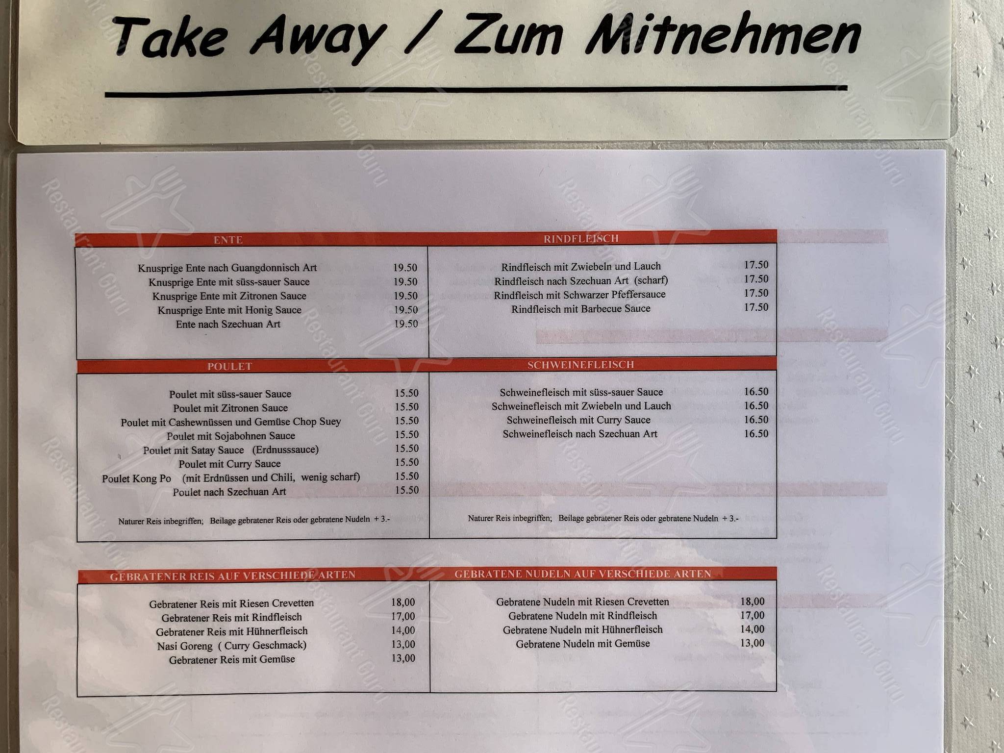 Menu di S - piatti e bevande