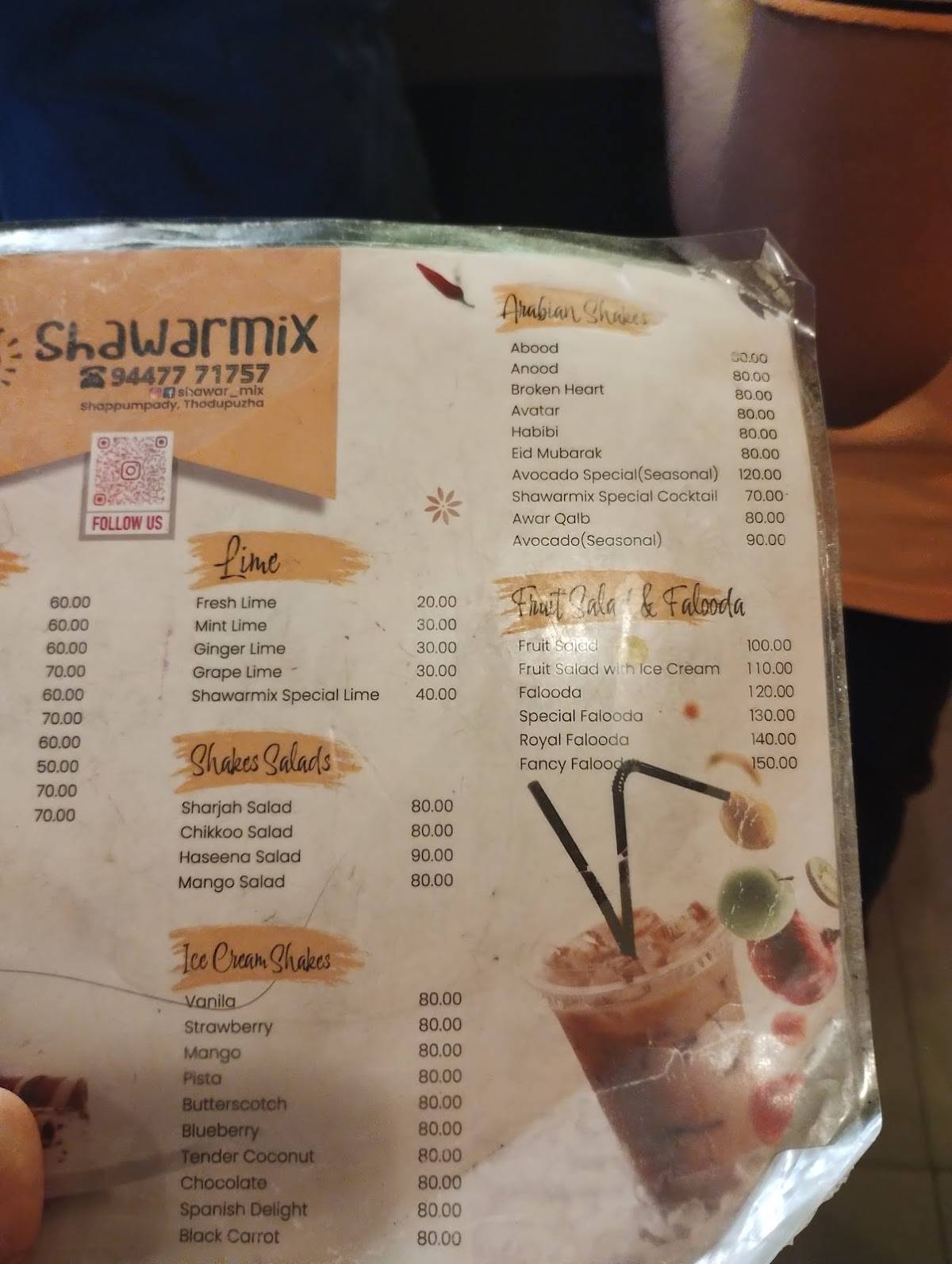 Shawarmix Thodupuzha menu