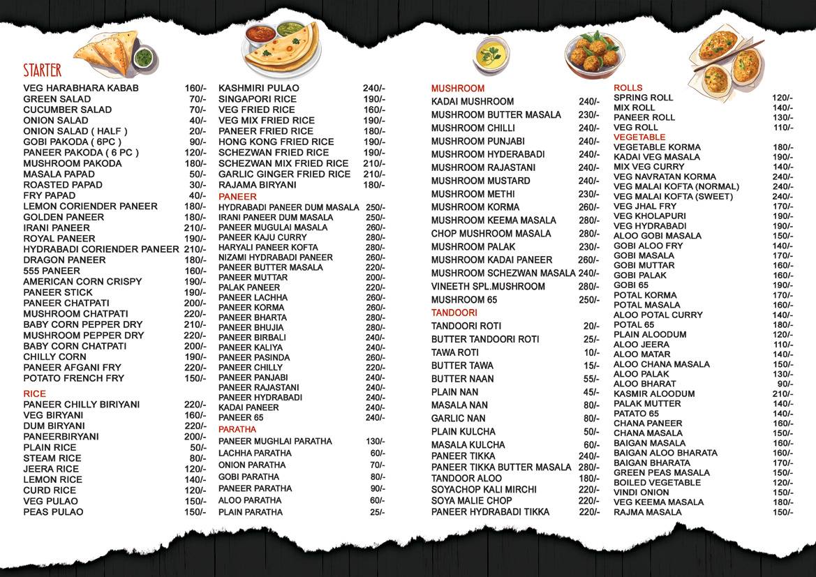 Shree Vineeth's menu