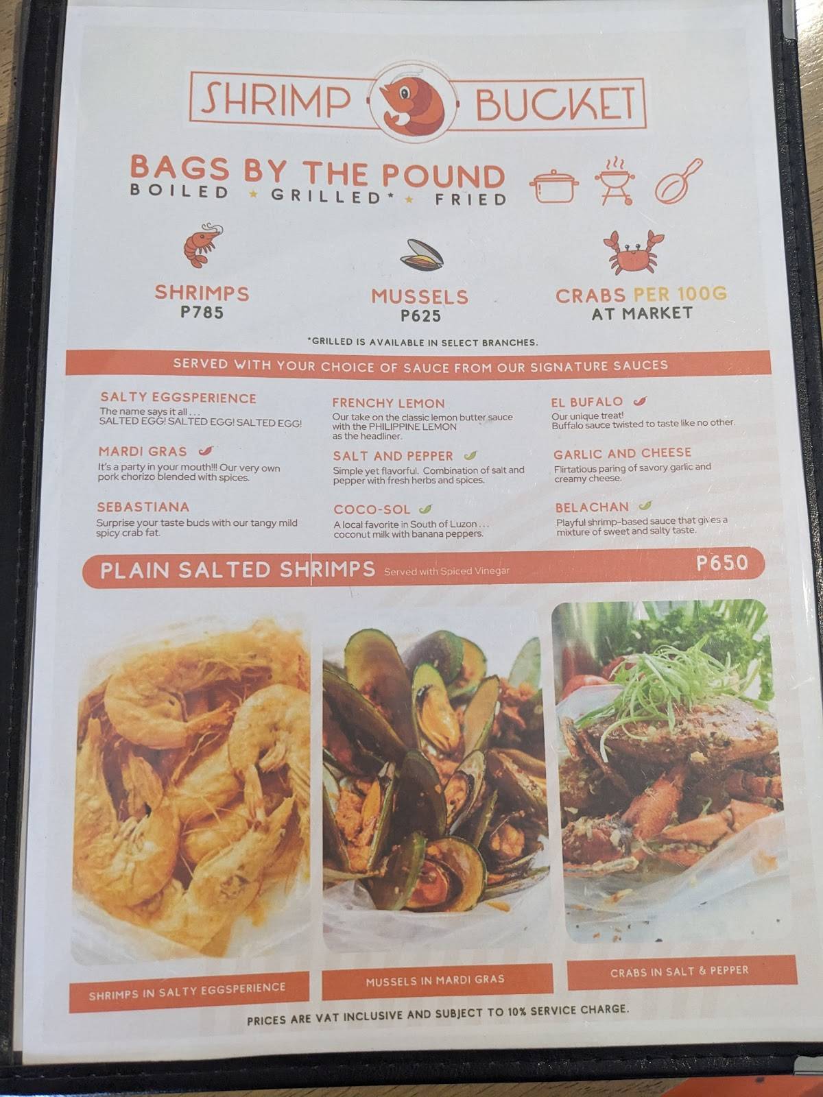 Menu at Shrimp Bucket BGC restaurant, Taguig, The Grand Hamptons Tower 1