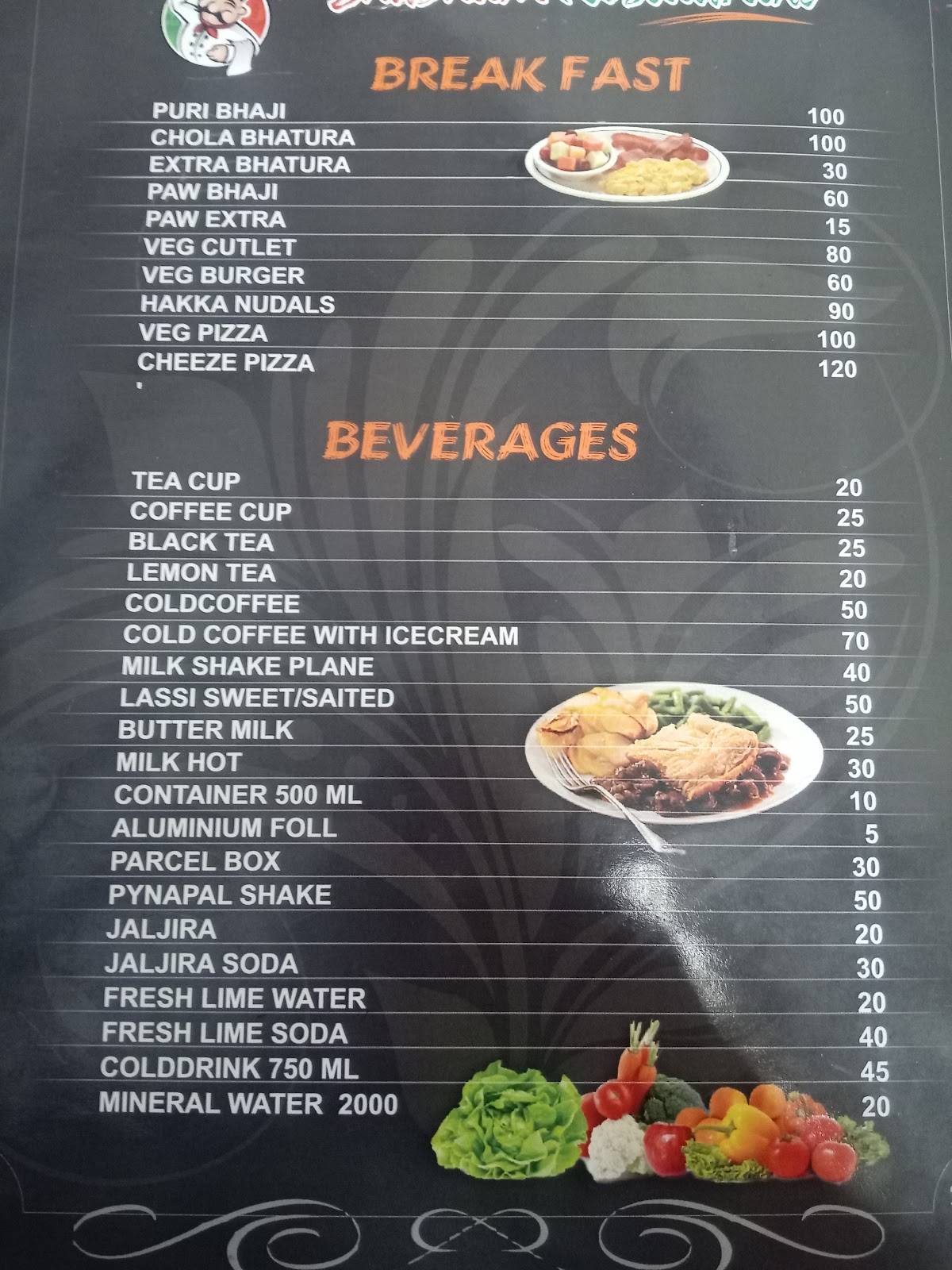 Shubham Restaurant menu