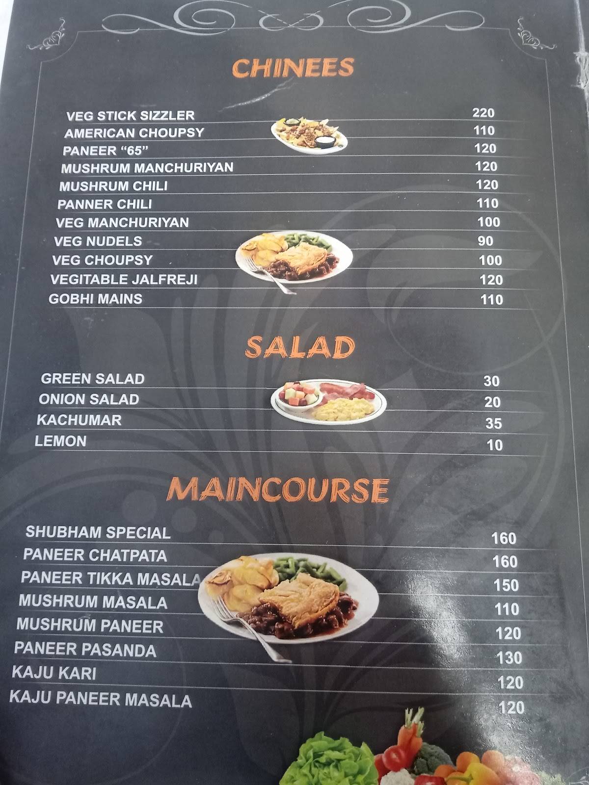 Shubham Restaurant menu