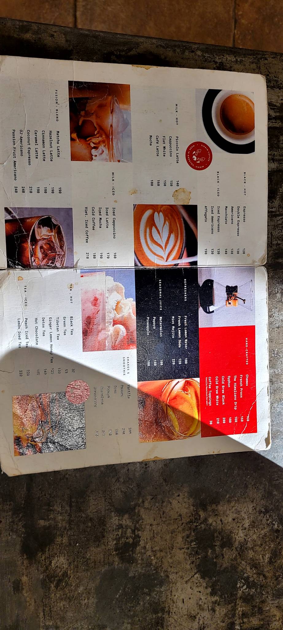 Sikkim Coffee menu