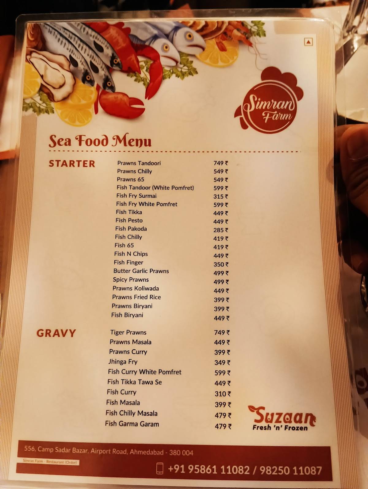 Simran Farm & Restaurant menu