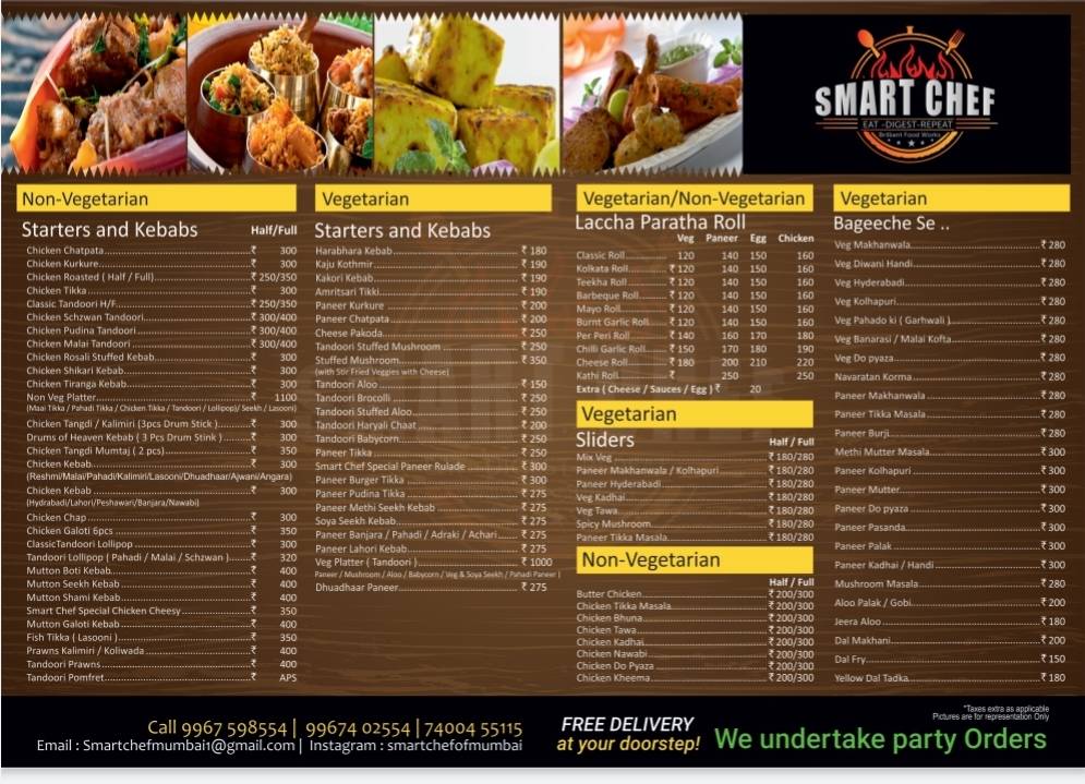 Smart Chef menu