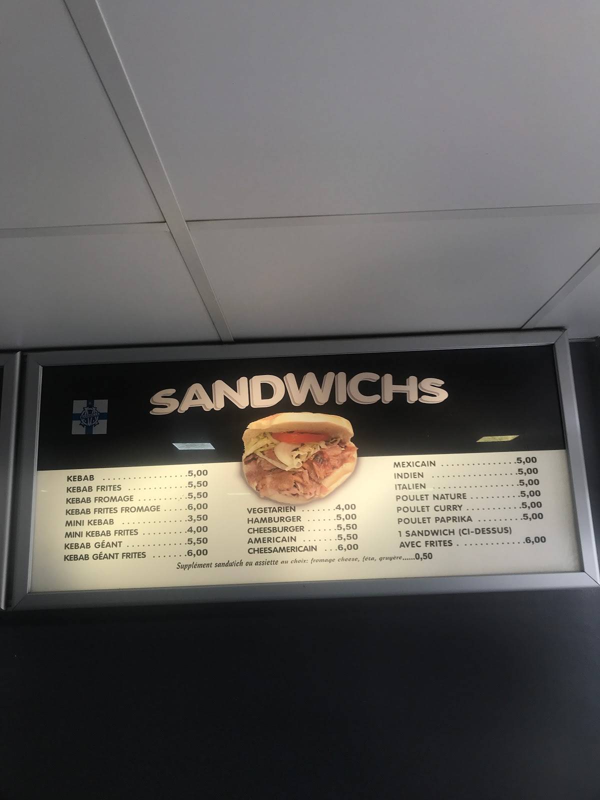 Menu de Snack Akdeniz