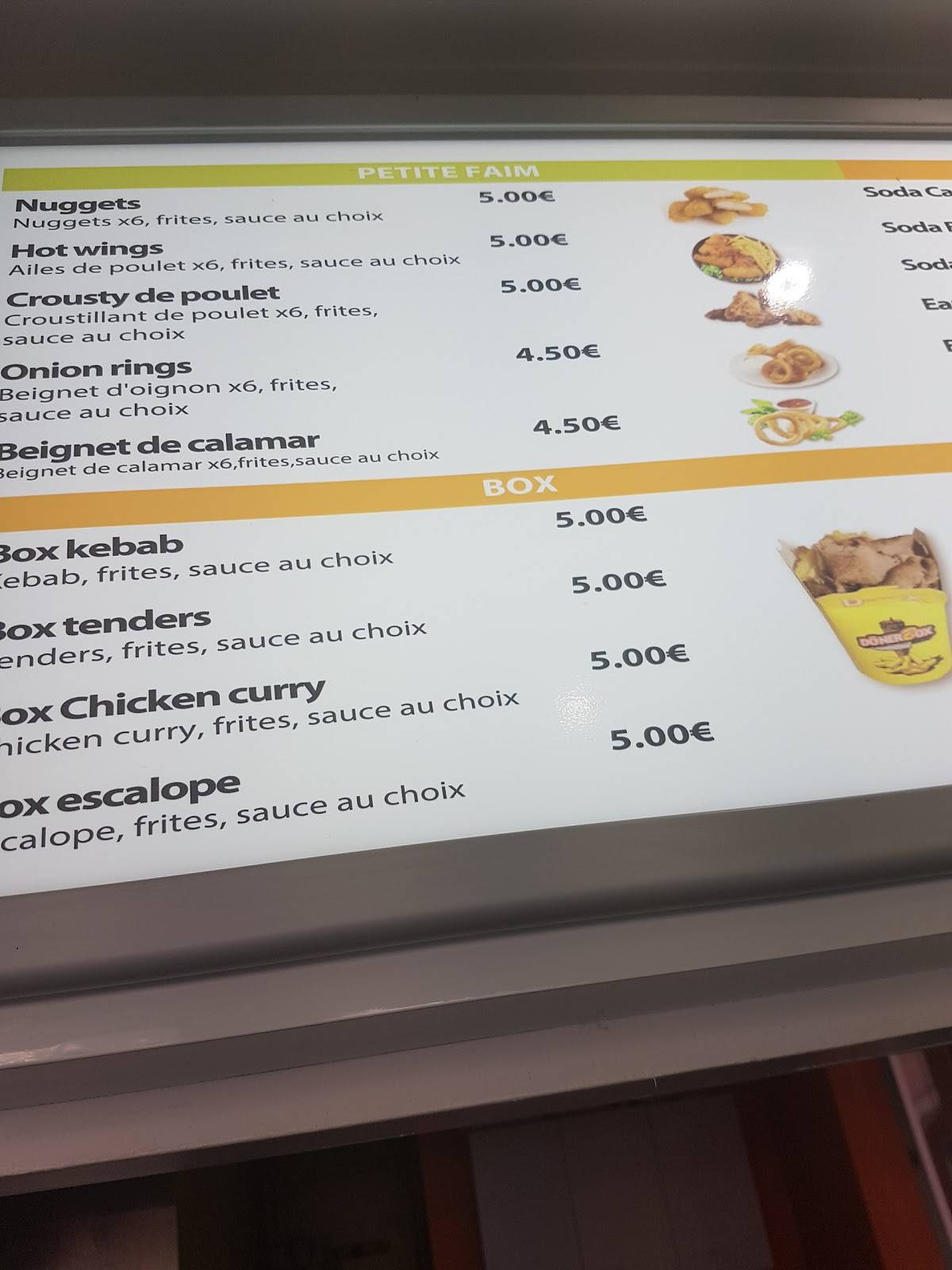 Menu de Snack Istanbul