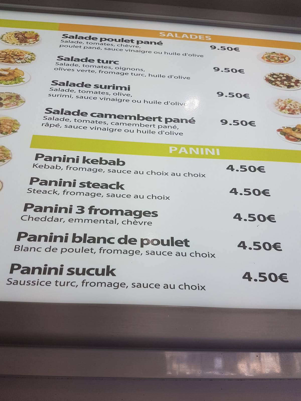Menu de Snack Istanbul