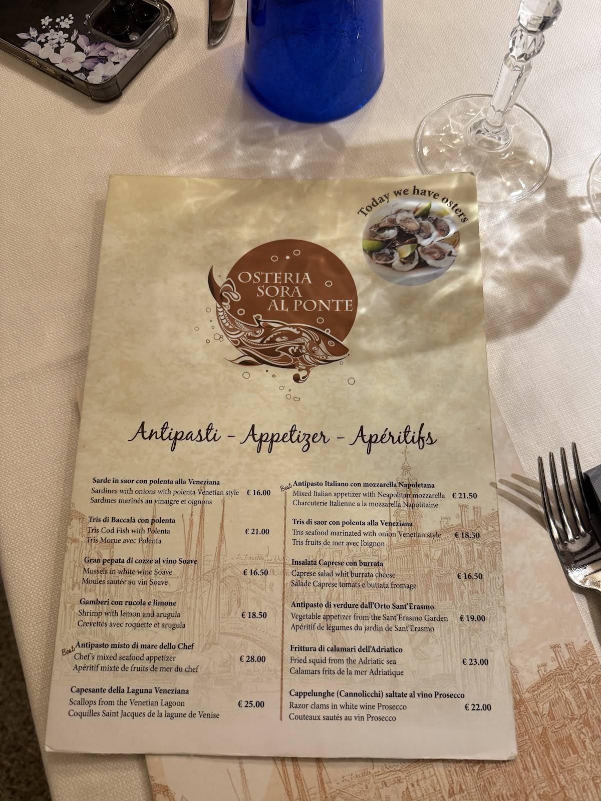 Menu di Sora Al Ponte 