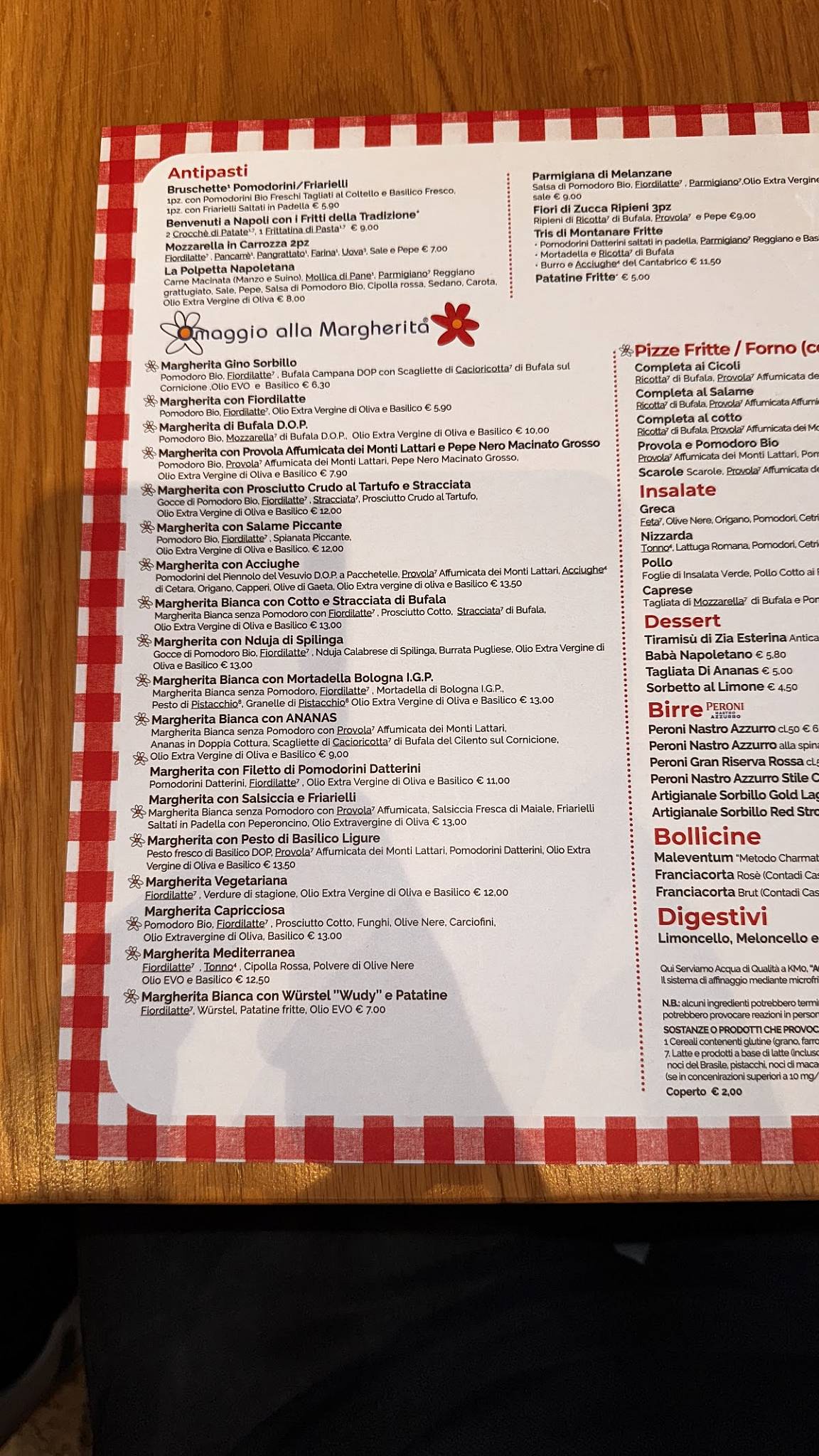 Menu di Sorbillo Vomero 